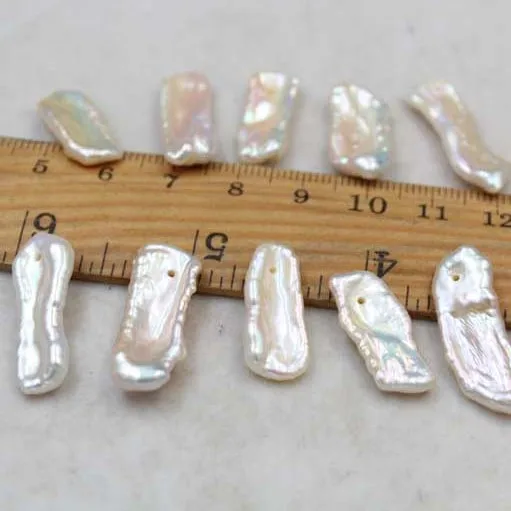 18-25mm square Baroque Style Natural color  DIY freshwater pearl bright light  Loose Pearls