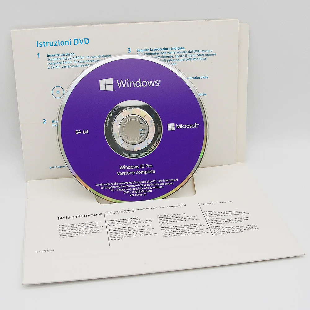 Microsoft Windows 10 профессиональный 64-битный итальянский 1pk OEM DVD