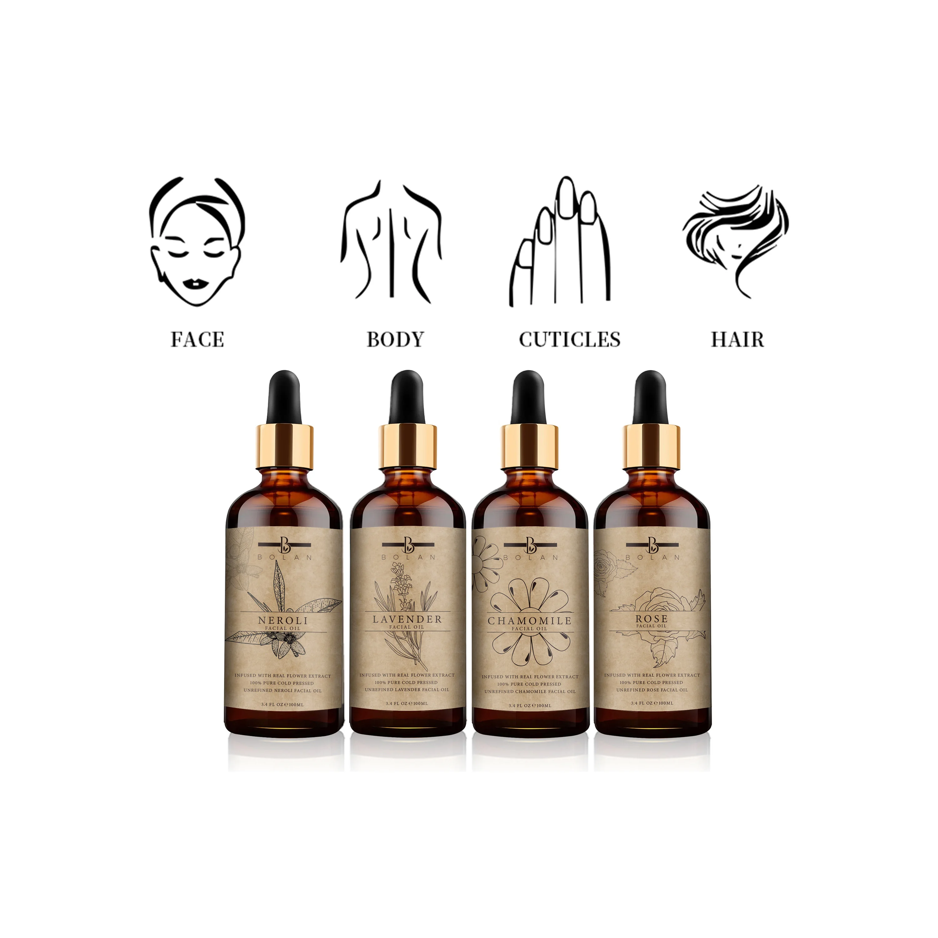 OEM cosmetics bulk all natural organic face body shining glow massage treatment oil body care oil