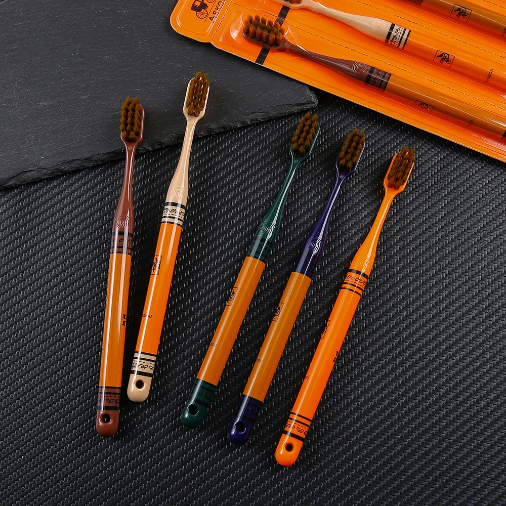 New arrival daily home use products family daily toothbrush manufacturer wide head pbt bristle 5pcs toothbrush family pack