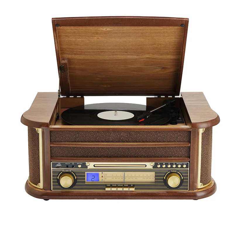 Phonograph Retro Vinyl Record Player Music Classic Wooden Nostalgic Turntable Player