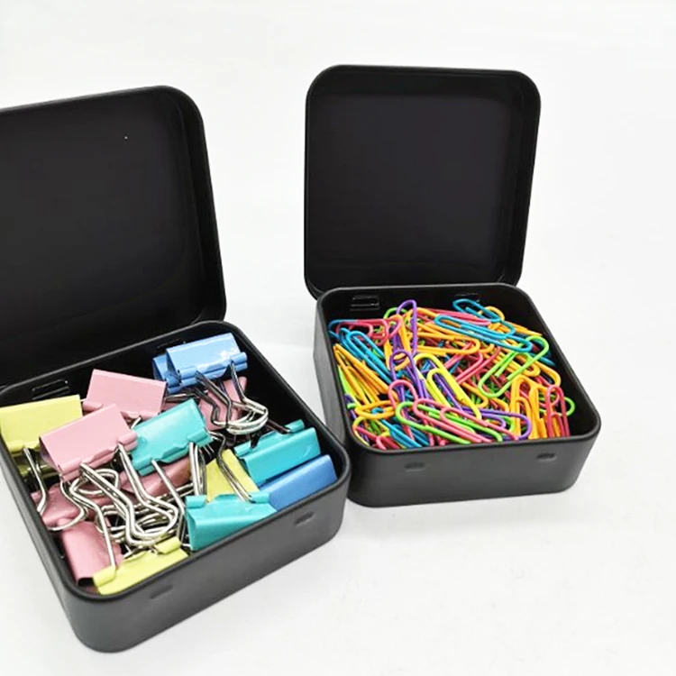 Wholesale Small Metal Candy Tea Storage Hinged Flat Square Tin Box