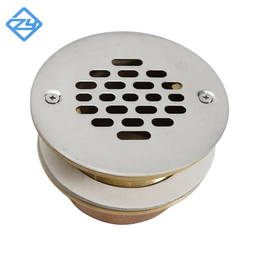Round Rough Brass Urinal Strainer Stainless Steel Grate Urinal Drain Bathroom Shower Floor Drains