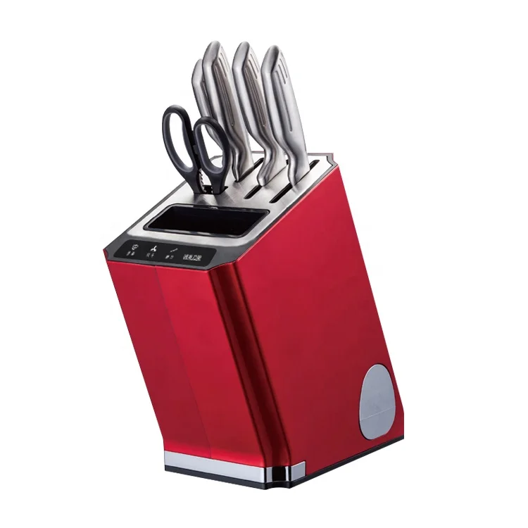Professional 4 In 1 Multi-Functions Sharpener with Disinfect, Dry, Storage function, Kitchen Knife Set holder