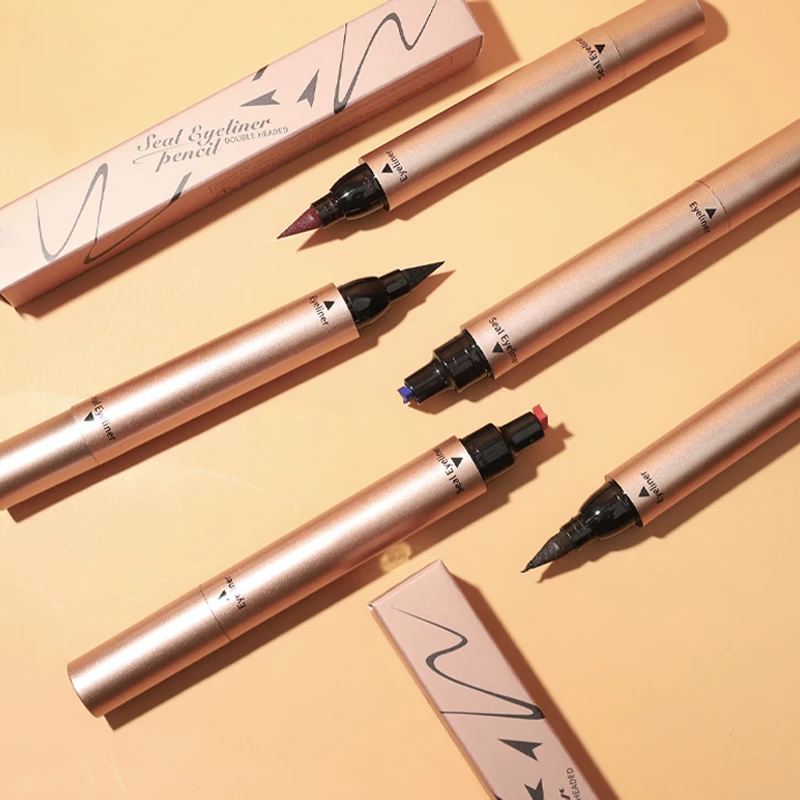 Custom eyeliner black liquid thin cat eye liner matte waterproof double-sided Private Label eyeliner pencil liner makeup