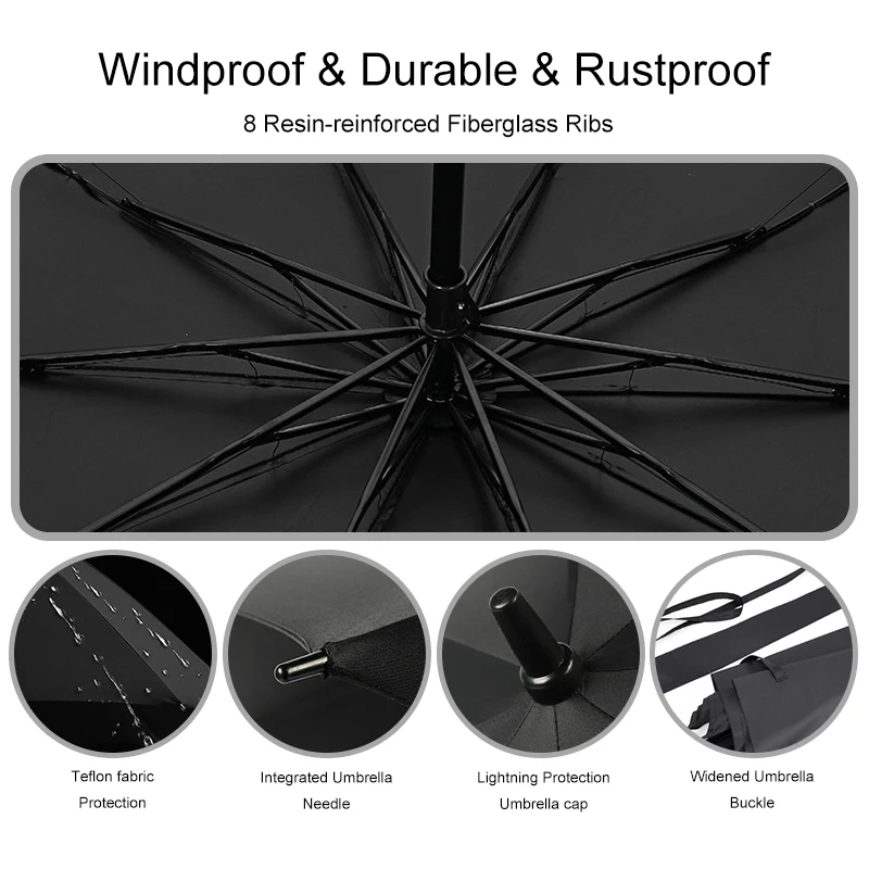 Custom Your Brand Stretch Strong 23 inches Windproof Straight Umbrella Compact Suit Travel People Golf Umbrella for the Rain