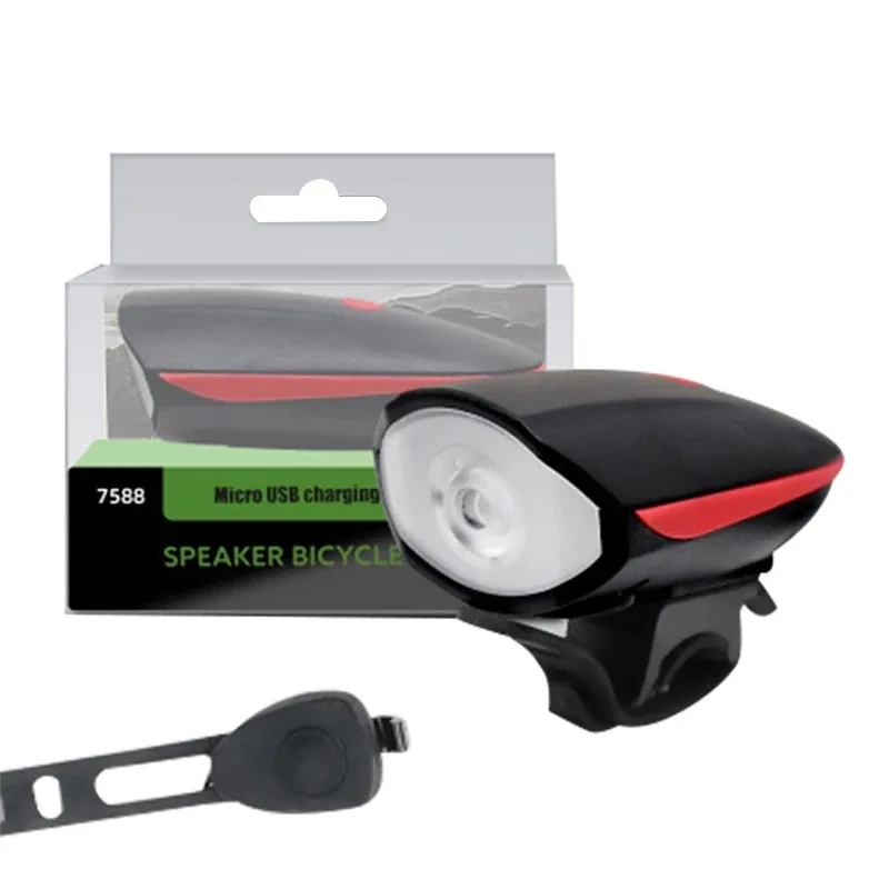 waterproof bicycle headlight taillight USB rechargeable LED speaker horn bike light