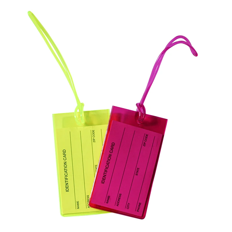 Wholesale Travelsky PVC Luggage Tag for Luggage Loss Prevention Colorful Custom Name Tag with Logo Plastic Baggage Tag