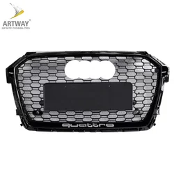 RS1 стиль передний бампер решетка для Audi A1 S1 глянцевый черный гриль 2016-2018 ABS honeycomb
