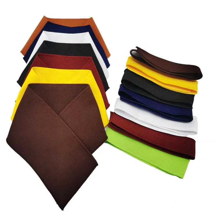 Индивидуальная трикотажная ткань в рубчик, воротник в рубчик для мужской и женской одежды, футболка-поло, воротник с коротким рукавом и манжеты