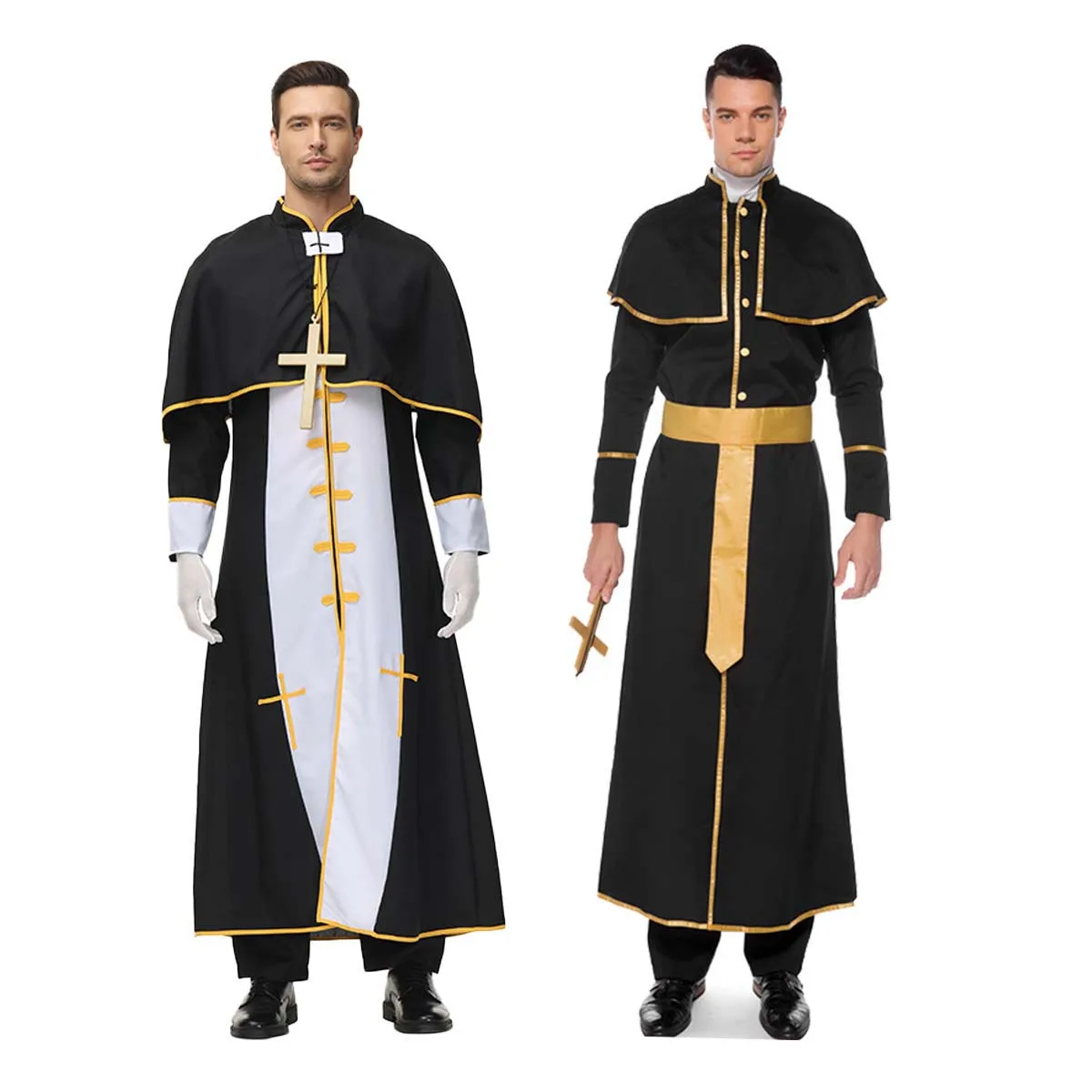 Halloween Clothes Men Pastor Cosplay Father Priest Bishop Costumes CARR-023-3