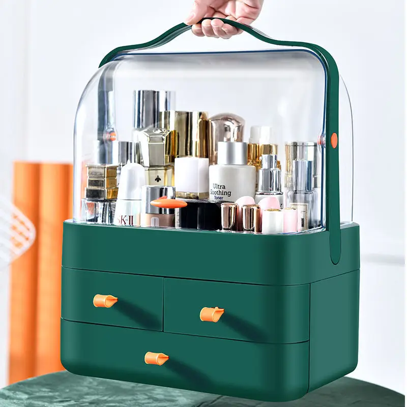 Modern Style Cosmetic Storage Box With Handle Makeup Organizer For Cosmetic Storage Box Home Organizer