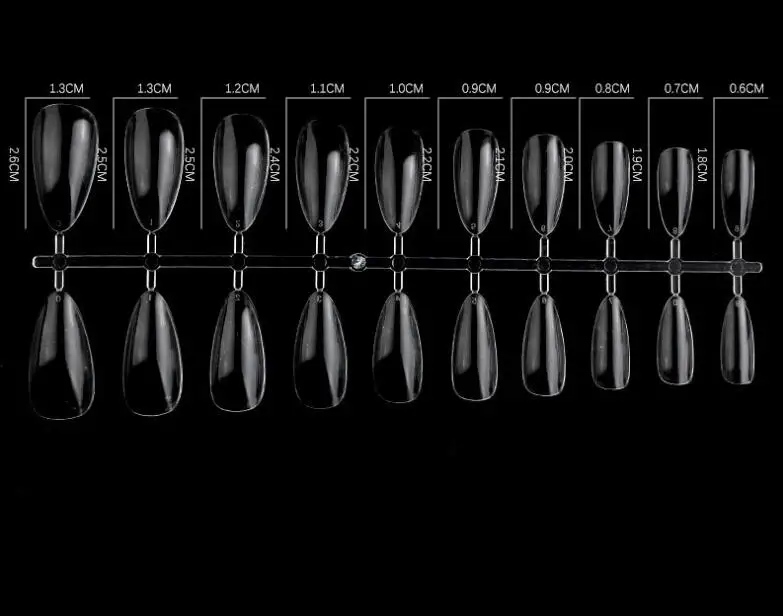 Factory wholesale oem soft gel short full coverage to Transparency false nails chart display