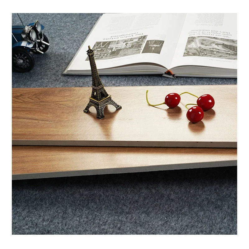 China Factory House Interior Polished Porcelain Wood Coloured Tiles For Wooden Type Floor