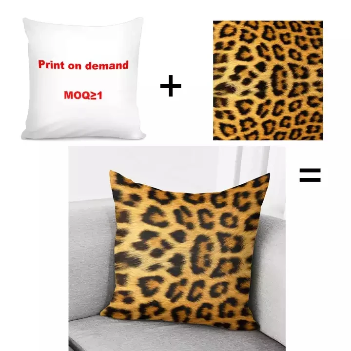 Wholesale Throw Pillow Case Custom 100% Polyester Decor Pillow Case With Zipper Print On Demand Luxury Pillow Case Cushion Cover