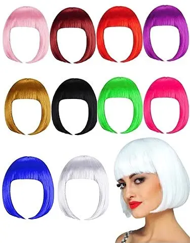 Cheap Colors Fancy Dress Costume Short Bob Synthetic Carnival/Halloween Party Wigs