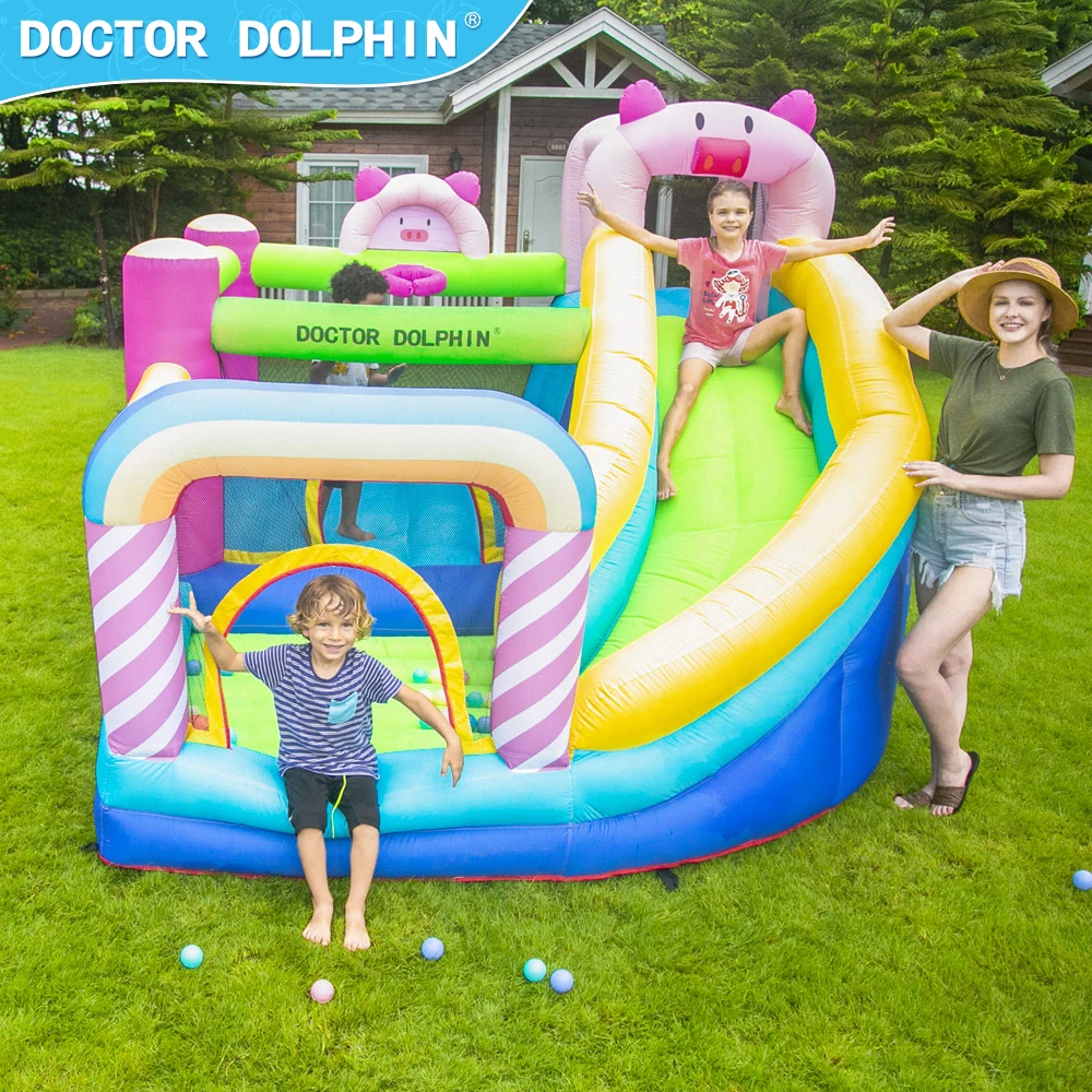 Doctor Dolphin Customization Pink Pig Inflatable Bouncer Bouncing Castle Kids Bounce House Bounce House games