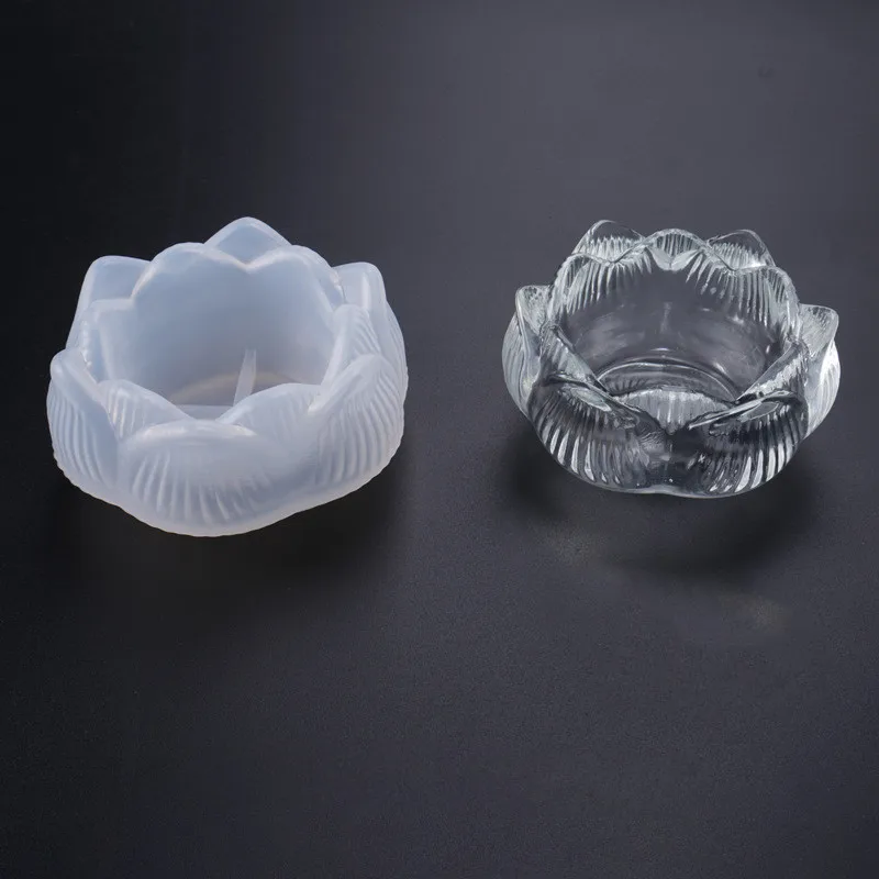 DIY Crystal Epoxy Mold Lotus Candlestick Storage Box Ashtray Multifunctional Mirror Silicone Mold