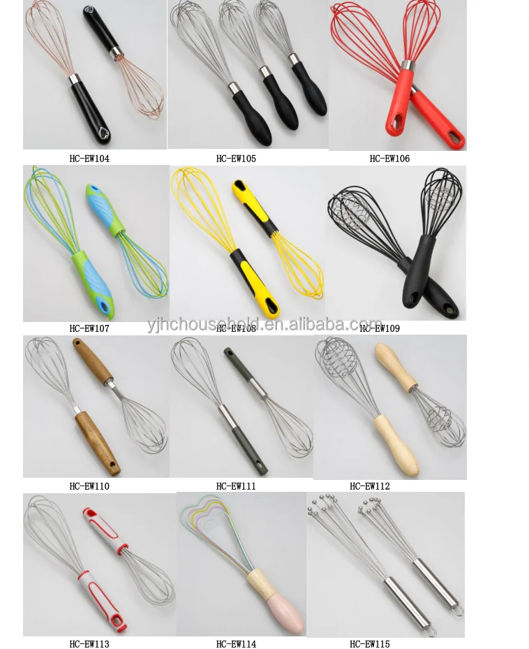 Colorful Manual silicone egg Whisk with Plastic handle / Silicone kitchen whisk