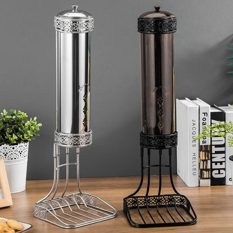 Dispenser Wall Mounted Paper Water Cup Organizer Holder Rack Stainless Steel Storage Rack Cups Container For Restaurant Hotel