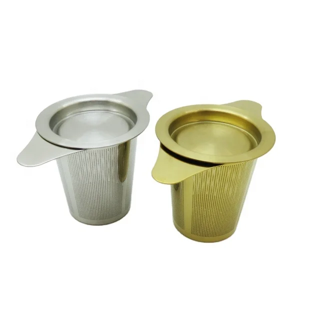 Многоразовый ситечко для заваривания чая из нержавеющей стали, фильтр золотого цвета