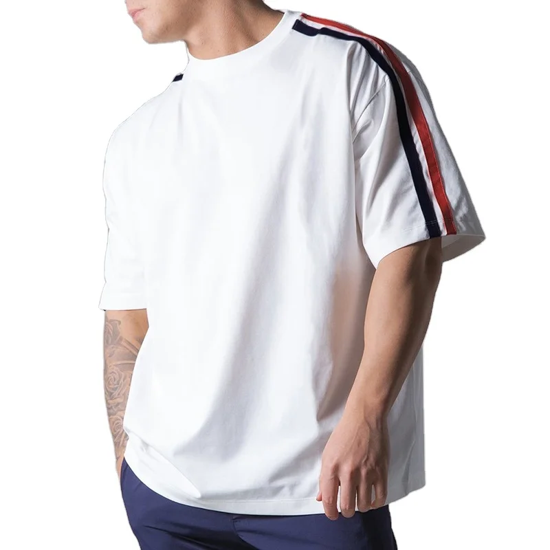 Wholesale Vertical Striped Casual Cotton Tshirt For Men Stripes Short Sleeve T-Shirt