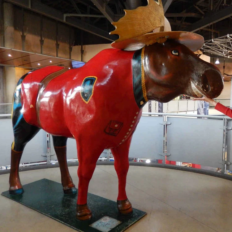 High quality Life Size Resin Moose Statue Fiberglass Elk Sculpture