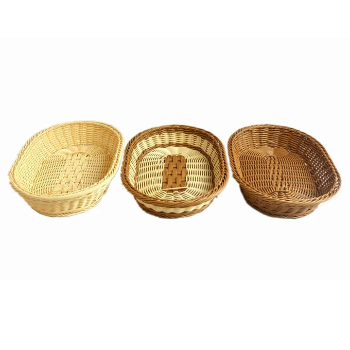 Home Decor fruit tray plate snack tray Woven Basket bread basket serving restaurant Poly-Wicker Baskets
