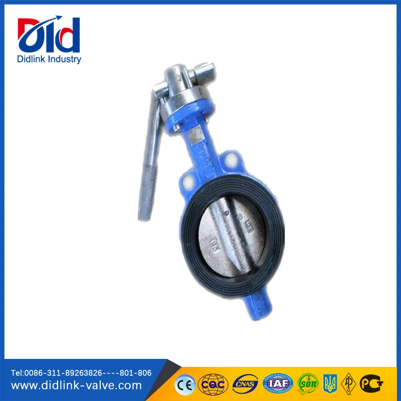 4 Inch Handle Cast Iron Harga Kitz Price Rubber Seal Wafer Type  Butterfly Valve