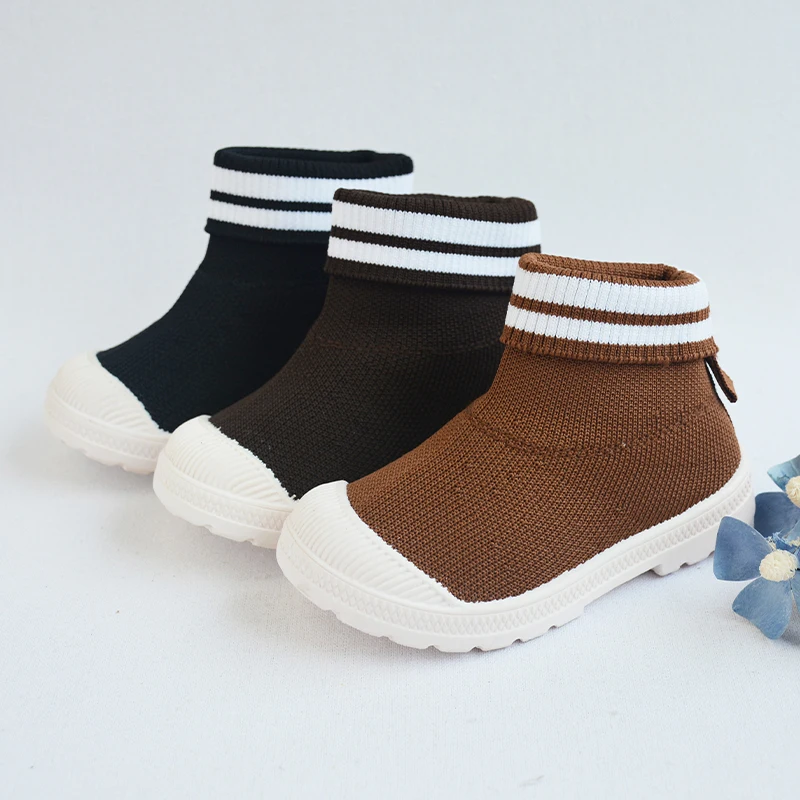 Оптовая продажа, новые модные детские вязаные сетчатые тканевые прочные Зимние удобные сапоги, детские теплые уличные сапоги