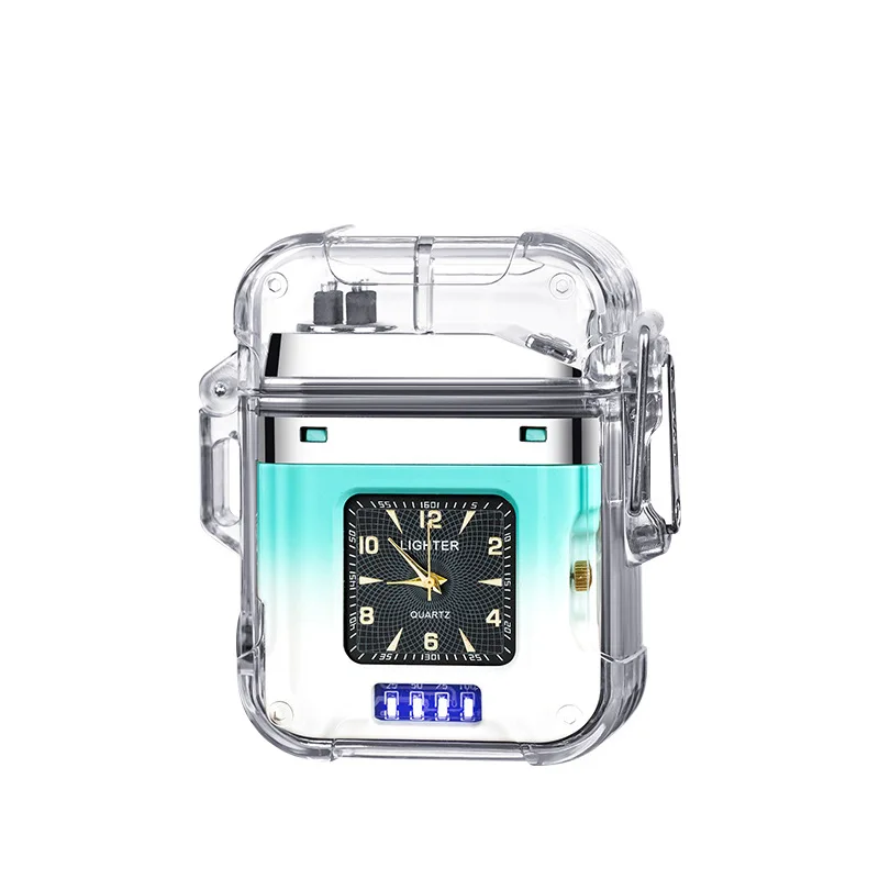 USB Rechargeable Dual Arc Lighter with Transparent and Quartz Dial