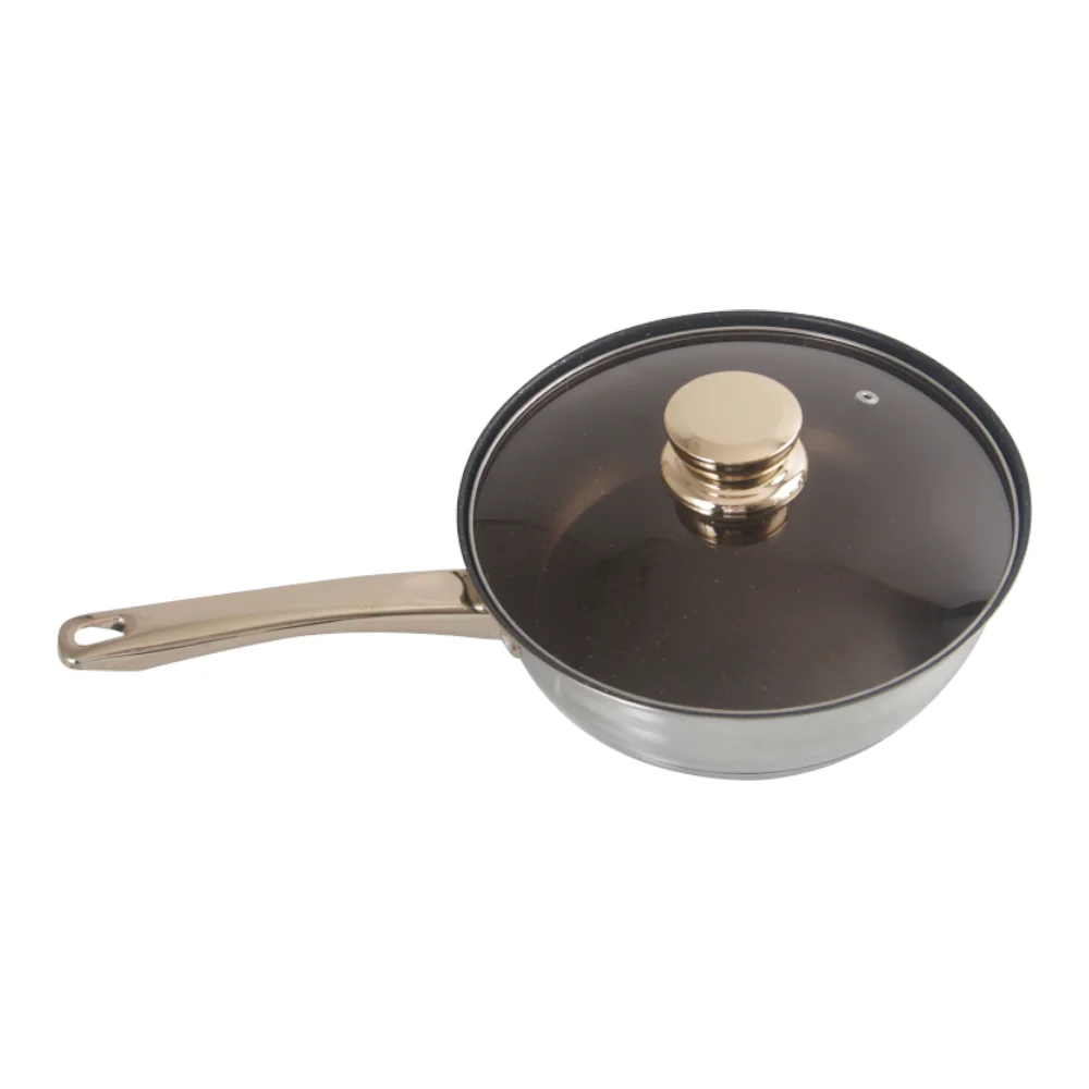 High Quality Factory Wholesale Stainless Steel Cookware Set Luxury 12 Pcs Kitchen Utensils With Glass Lid Casseroles