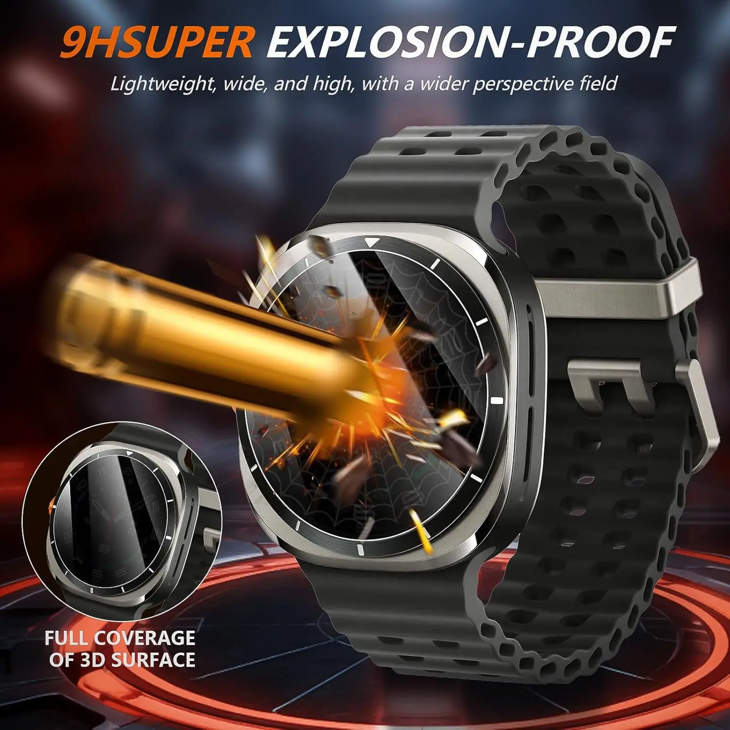 Eraysun Anti-peeping Tempered Glass Film 30° For Samsung Galaxy Watch Ultra 47mm Watch Film Watch Screen Protector