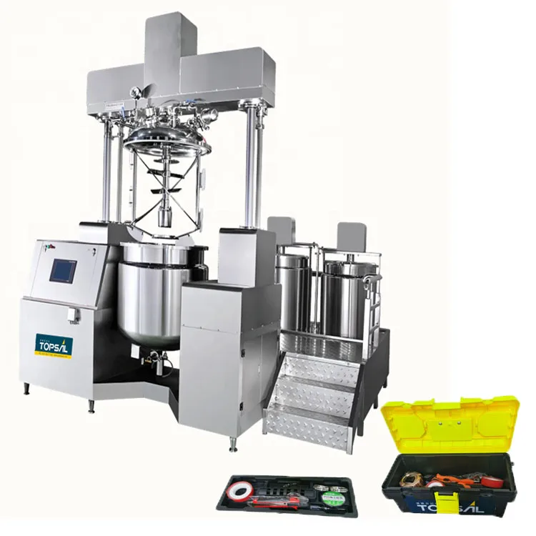 
TOPSAIL 500L Vacuum Homogenizing Emulsifier Hydraulic Lifting Emulsifying Pot Cosmetic Emulsification Production Equipment 