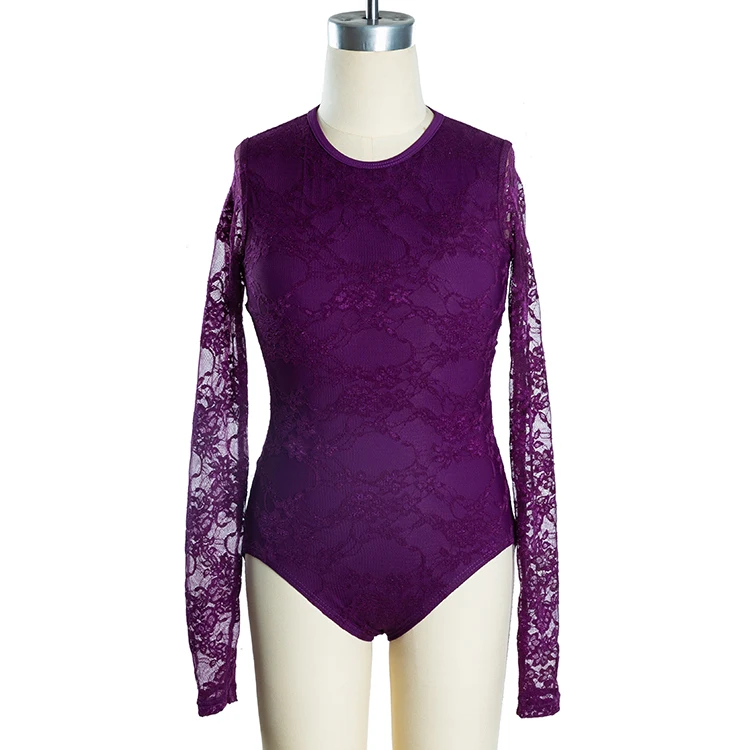 New Design girls dace wear lace leotards Ballet Training long sleeve invisible zipper Girls Dancewear