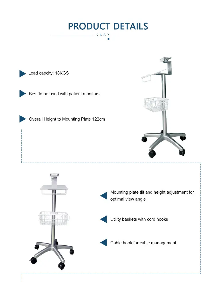 Medical Mobile Cart Medical Rolling Carts Aluminum Alloy Medical Cart