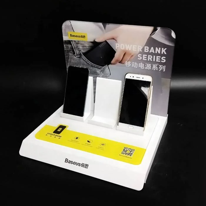 Phone Store L shape Design Desktop Display Stand Cell Mobile Phone Display Counter Stand