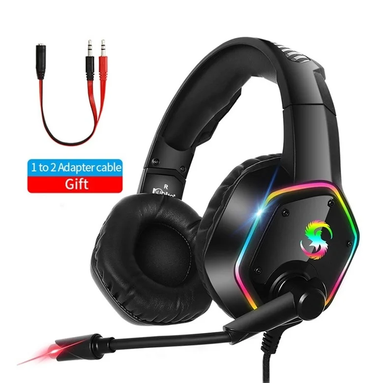 Dropshipping RGB Lighting Effect 7.1 Channel Luminous Exquisite Colorful Light Gaming Headset 3D Sound Effect Headset For PS4
