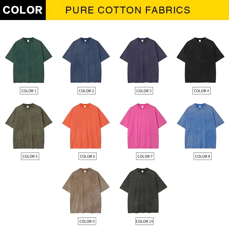 Custom High Quality 100 Cotton Acid Wash 250Gsm Heavyweight Vintage Men T Shirt Custom Blank Vintage T Shirt