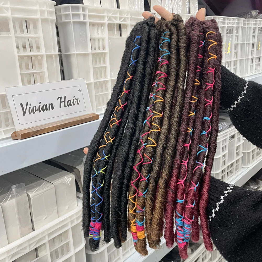 Vivian hair Wholesale Synthetic Crochet Hair Dreadlocks With Color Line Faux Locs Crochet Braid Hair Extensions Synthetic Braids