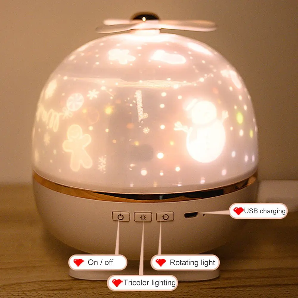 Creative Dream Romantic Starry Sky Lamp Bedroom Living Room Gypsophila Projection Light Automatic Rotating Music Night Light
