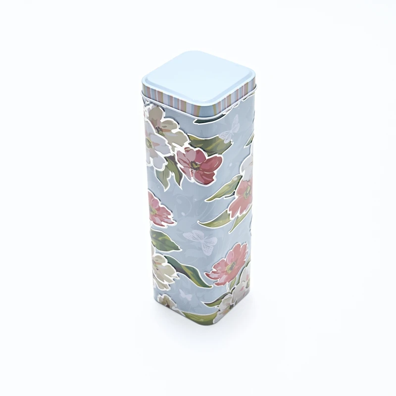 Flower Tin Candy Storage Decorative Tea Metal Gift Box Tinplate Storage Case