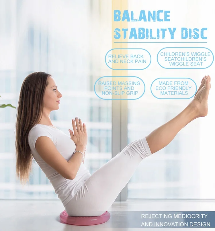 PVC Flexible Seating Inflatable Massage Stability Wobble Cushion Wiggle Seat Extra Thick Core Balance Disc