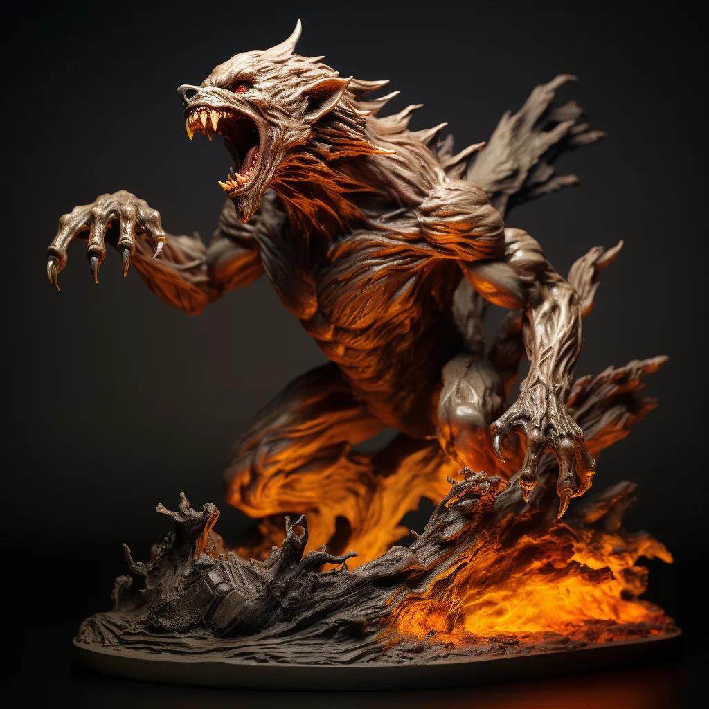 Custom Resin Crafts Wolf Figure for Halloween Statue Handmade Decorations Figurines Holiday Decors
