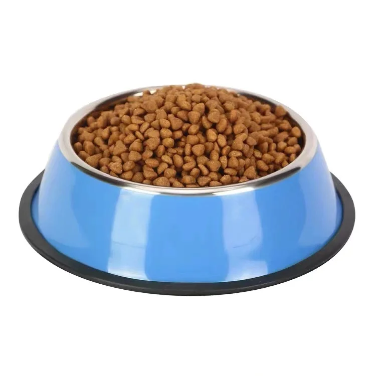 Миски из нержавеющей стали для корма собак, миска для питомцев с резиновой основой, маленькая Нескользящая миска для кошек и собак