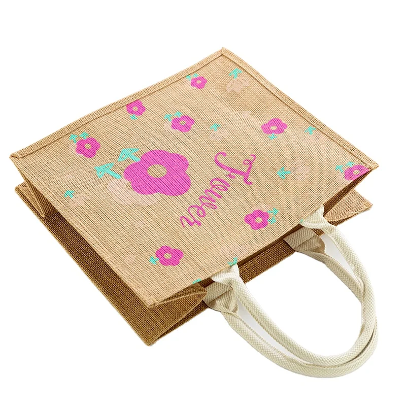 Wholesale Cheap Price Shopper Bag Custom Printed Large Natural Eco Friendly Burlap Beach Bag Jute Shopping Tote Bag With Logos