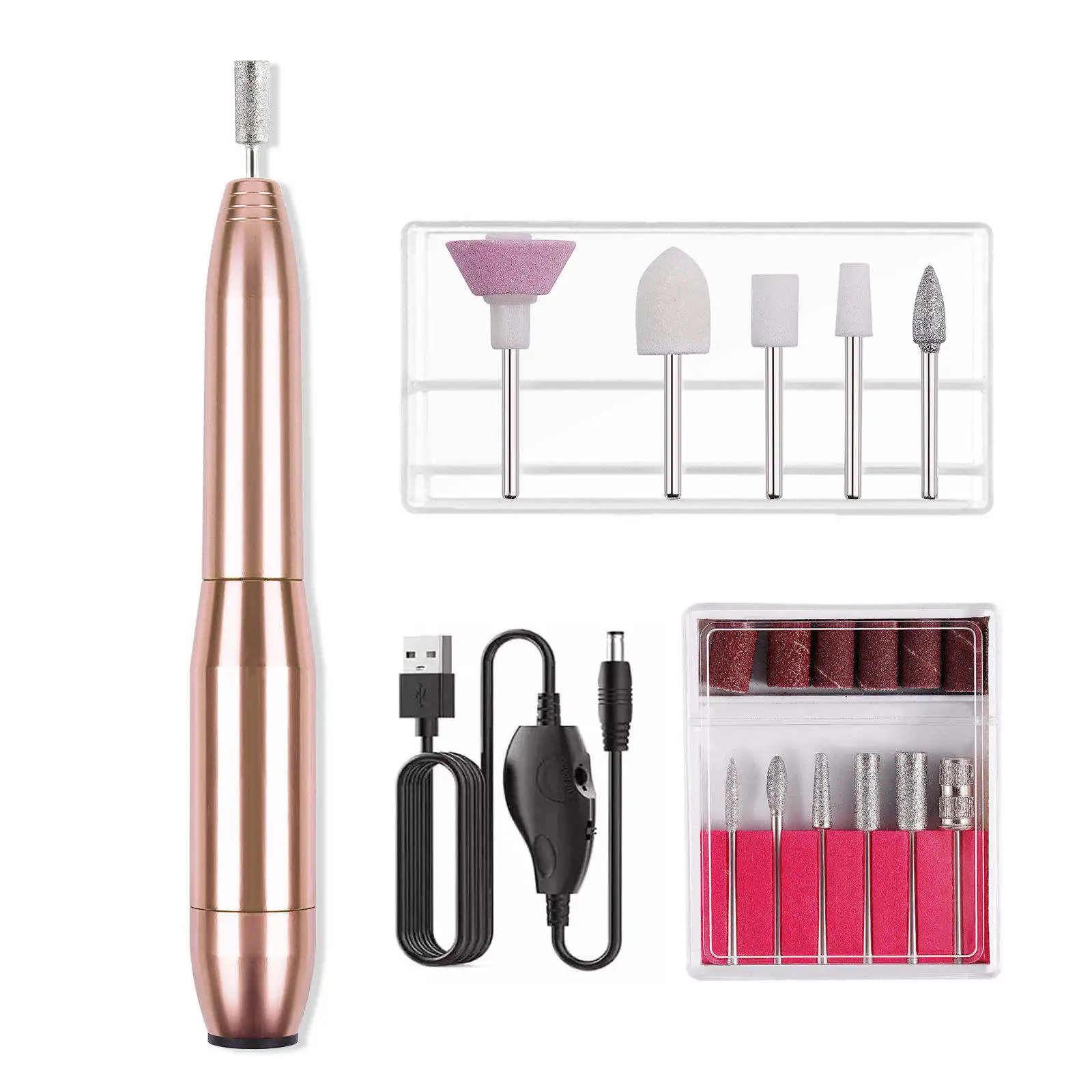 New Electric Nail Drill Bits Nails Art File Manicure Drill Set Portable Nail Fingernail Grinder Kit Multi Function Mach
