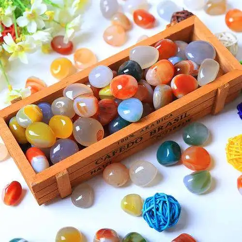Natural  Mixed  loose gemstone agate crystals healing Tumbled gravel stones  for home decoration  fish tank  flowerpot landscape