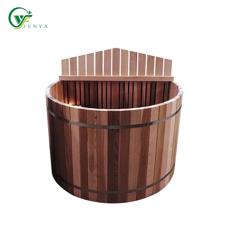 Outdoor Cedar Solid Wood Fired Sauna Hot Tub Spa Bathtub for 2-5 People