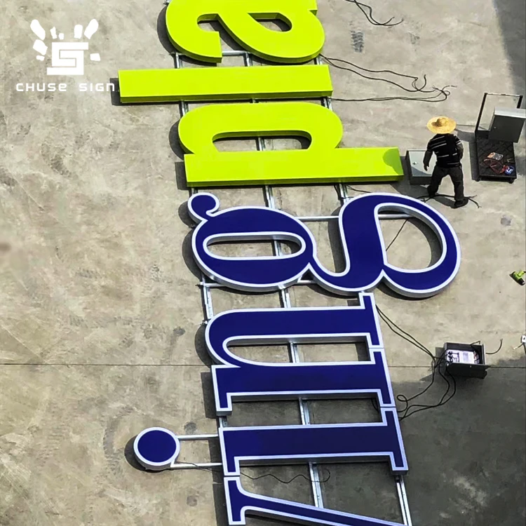 
CHUSE Store Shop Signage Metal Channel Letter Stainless Steel Letter Big Front Lit Letter 
